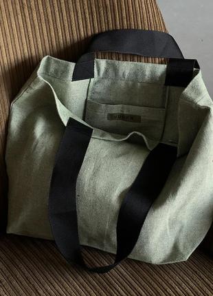 Shopper Linen bag green8 photo