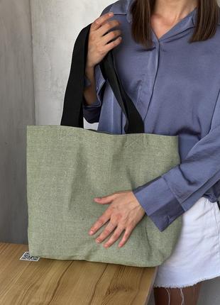 Shopper Linen bag green1 photo