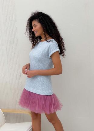Constructor-dress gray Airdress with removable dusty rose skirt2 photo