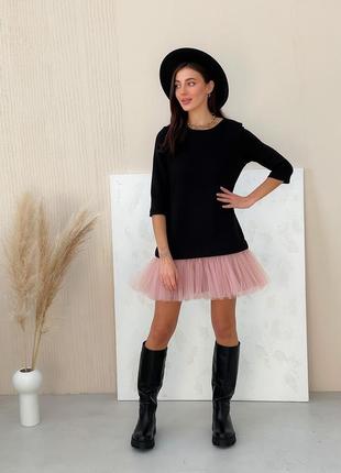 Constructor-dress black Airdress with removable blush pink skirt7 photo