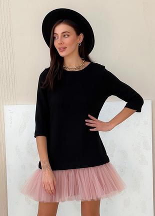Constructor-dress black Airdress with removable blush pink skirt9 photo