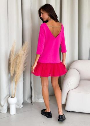 Constructor-dress fuchsia AIRDRESS Evening with removable fuchsia skirt1 photo