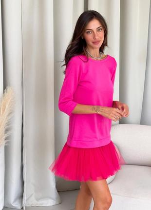 Constructor-dress fuchsia AIRDRESS Evening with removable fuchsia skirt7 photo