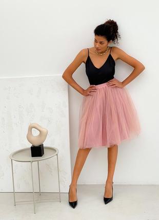 Blush Pink Tulle skirt AIRSKIRT midi4 photo