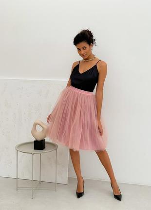 Blush Pink Tulle skirt AIRSKIRT midi7 photo