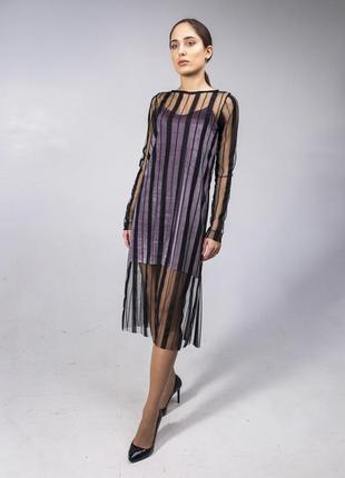Black stripe Tulle Dress9 photo