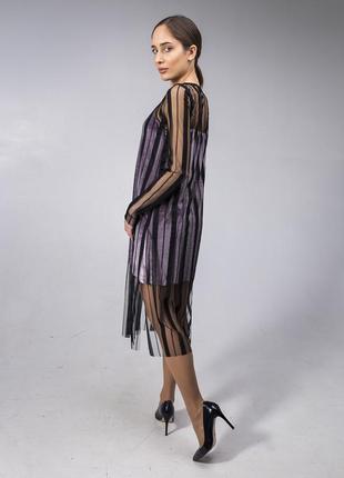 Black stripe Tulle Dress10 photo