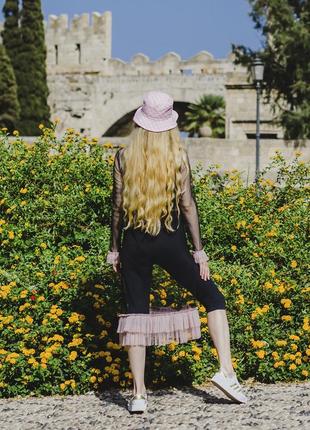Black Tulle Dress with dusty pink ruffles (with black lining)10 photo