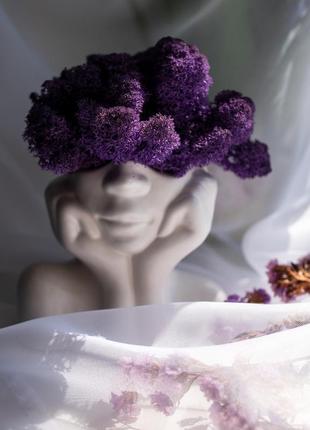 Elegant flower pot lady with purple moss, which brings good luck3 photo