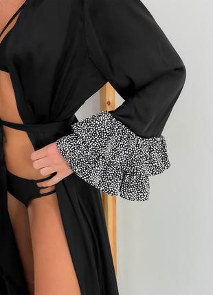 Black cover up with polka dot frills6 photo