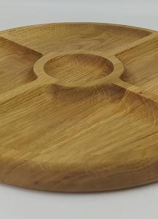 Board for serving dishes in 5 sections, oak d 30 cm, height 2.4 cm.3 photo