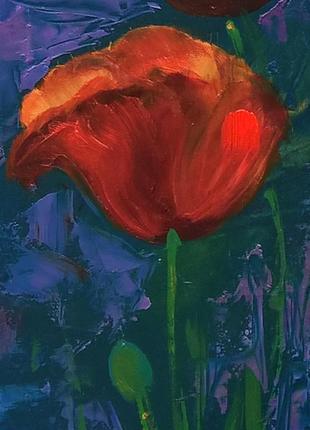 Poppy flower oil painting. Wildflower painting4 photo