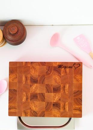 Personalized ash cutting board  with tray 30*40 cm3 photo