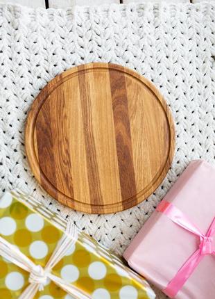 Round oak cutting board 40 cm1 photo