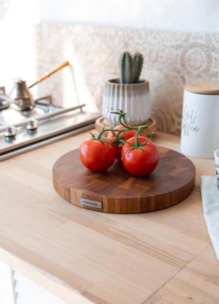 Round oak cutting board 27 cm5 photo