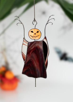 Halloween decor scarecrow stained glass window hangings