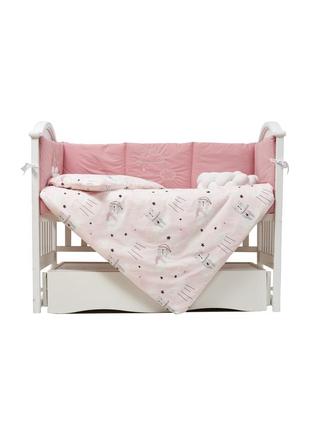 Bedding set for baby Twins Fluffy Puffy powder pink