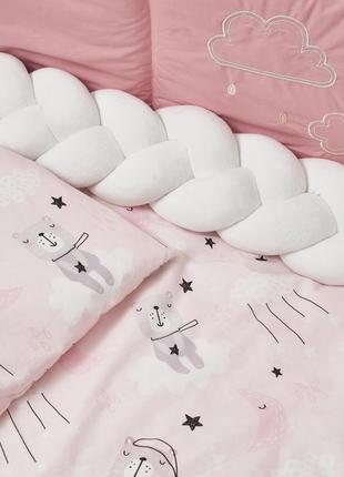 Bedding set for baby Twins Fluffy Puffy powder pink3 photo