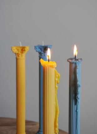 Antique column candle set4 photo