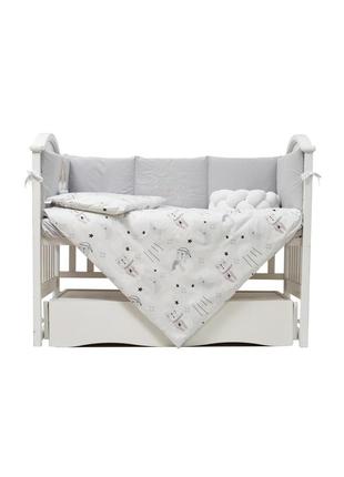 Bedding set for baby Twins Fluffy Puffy grey1 photo