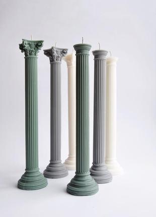 Set of five antique soy wax candlestick5 photo