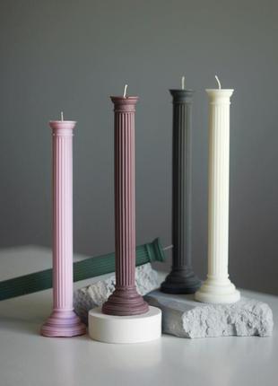 Set of five antique soy wax candlestick6 photo
