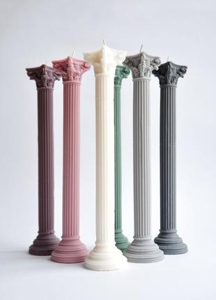 Set of five antique soy wax candlestick