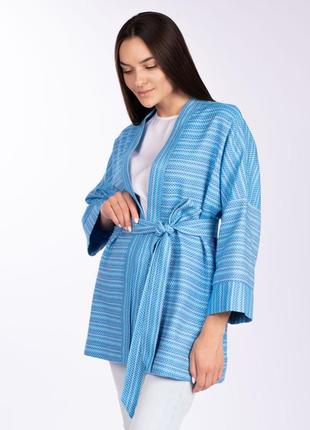 Woman's kimono "Palianytsia" light blue 90-22/001 photo