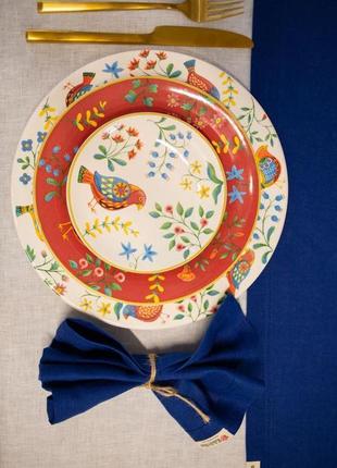 Set of napkins 0.40*0.40m blue 4 pcs. 266-21/002 photo