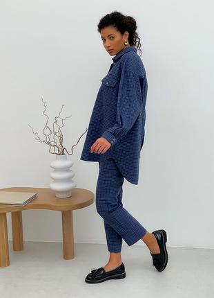 Pants in boyfriend's style in tartan print9 photo