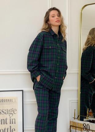 Pants in boyfriend's style in tartan print7 photo