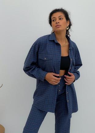Oversize shirt in boyfriend's style in tartan print