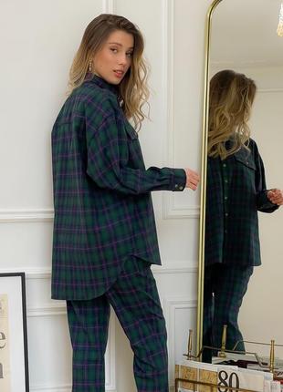 Oversize shirt in boyfriend's style in tartan print