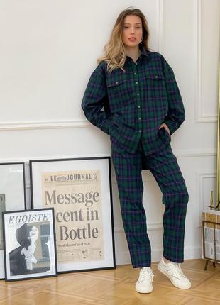 Oversize shirt in boyfriend's style in tartan print7 photo
