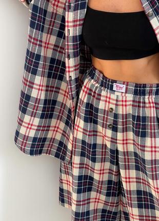 Pajama Style Suit. Co-order set in Boyfriend's style: Shirt & Shorts4 photo
