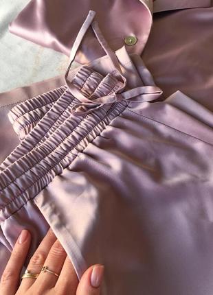 Elegant Dusty pink silk loungewear set. Classic silk long pajama set.8 photo