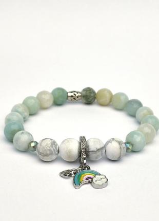 Bracelet with natural stones and pendant "Rainbow"2 photo