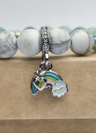 Bracelet with natural stones and pendant "Rainbow"4 photo