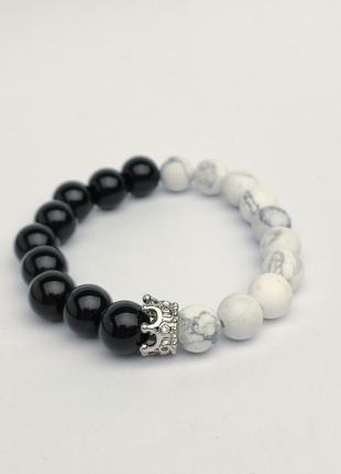 Black & white bracelet with a crown2 photo