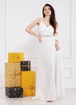 White dress with belt3 photo