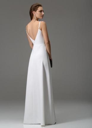 Long elegant dress with shoulder straps with a slit2 photo