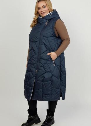 Women's demi-season coat made of raincoat fabric big size  48-723 photo