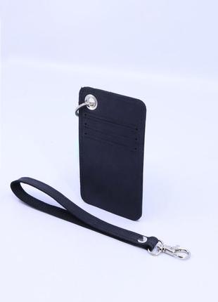 Leather business card holder with wrislet&neck strap6 photo