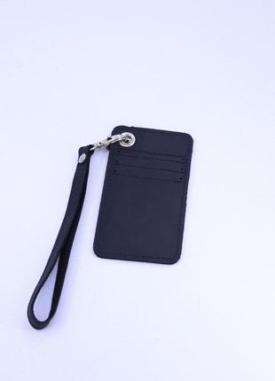 Leather business card holder with wrislet&neck strap