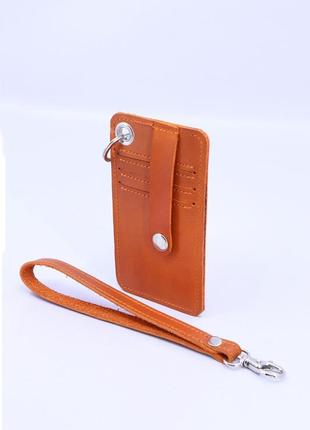 Leather card holder with wrislet&neck strap2 photo