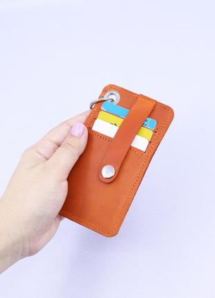 Leather card holder with wrislet&neck strap6 photo