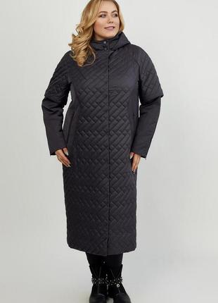 Women's demi-season coat made of raincoat fabric of large sizes 48-661 photo