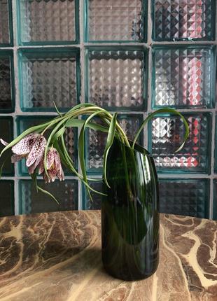 Upcycled wine bottle vase, eco friendly home decor, glass vase, matte vase, minimalist vase4 photo