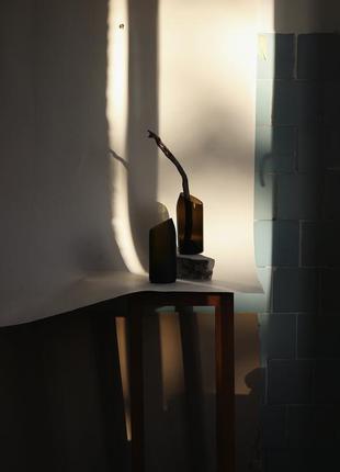 Upcycled wine bottle vase, eco friendly home decor, glass vase, matte vase, minimalist vase5 photo