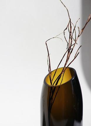 Upcycled wine bottle vase, eco friendly home decor, glass vase, matte vase, minimalist vase1 photo
